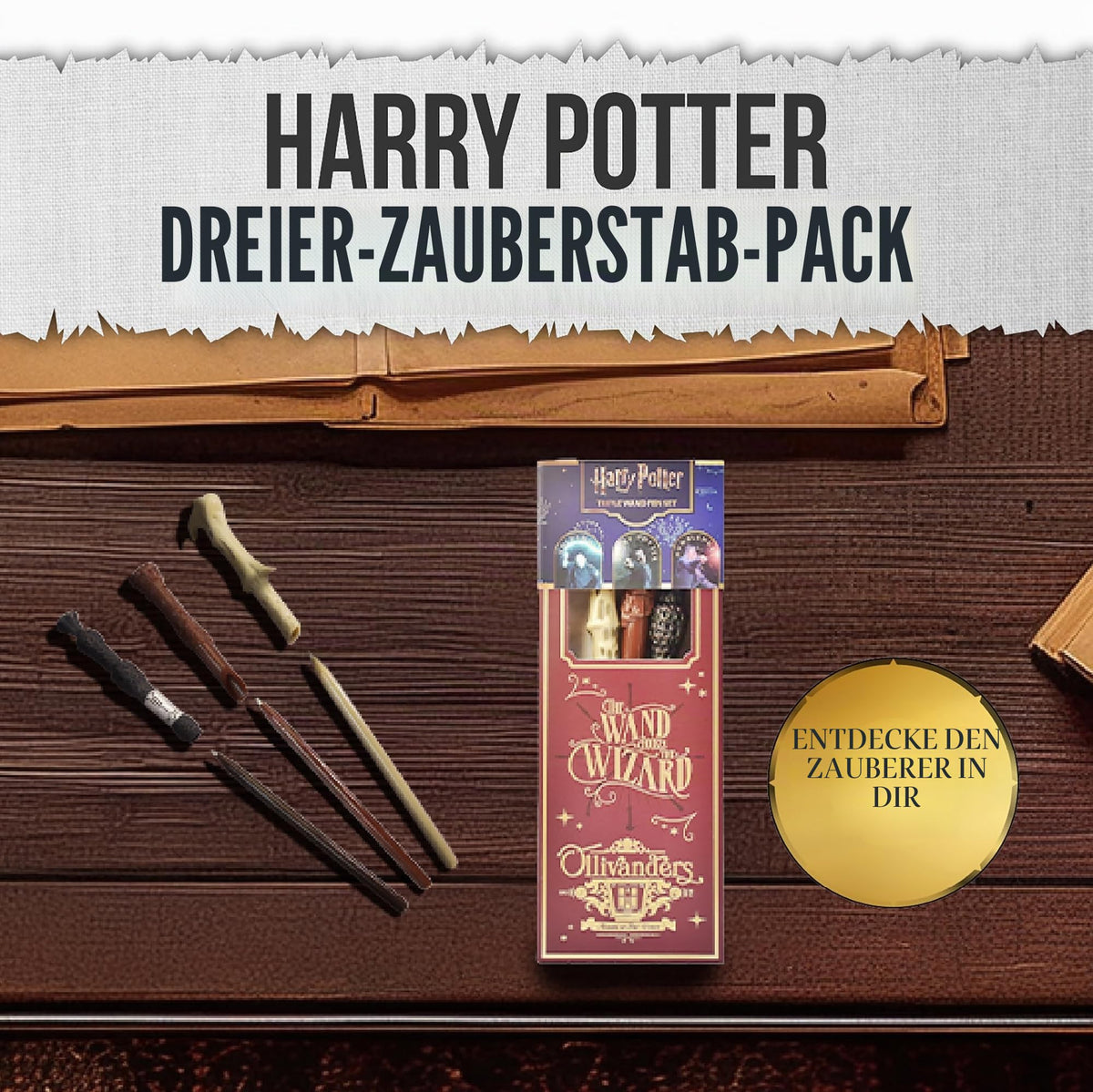 Harry Potter Zauberstab Stifte 4er/3er Set Harry Hermine Dumbledore Voldemort