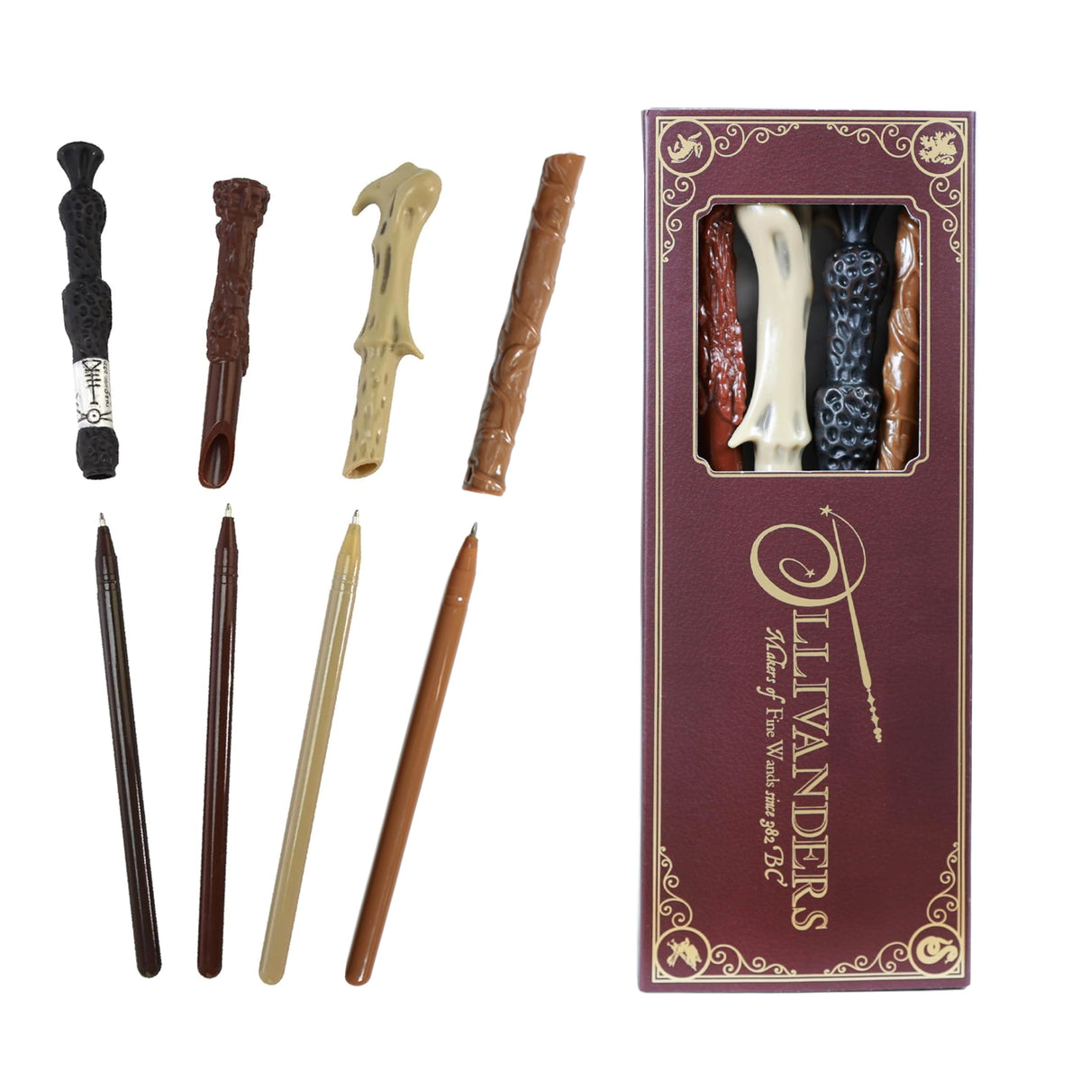 Harry Potter Zauberstab Stifte 4er/3er Set Harry Hermine Dumbledore Voldemort