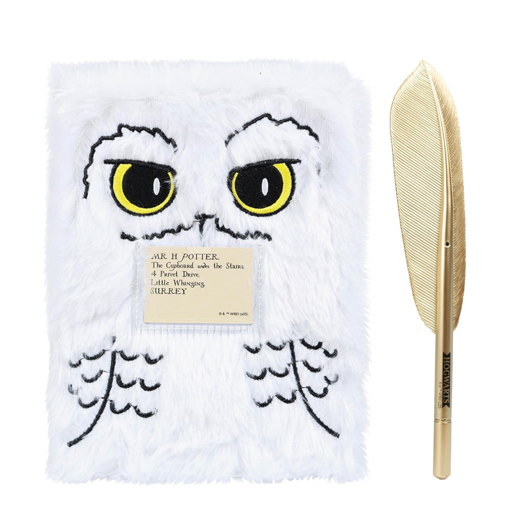 Harry Potter Hedwig Plüsch Notizbuch Set Eule Schreibwaren Geschenk Fanartikel
