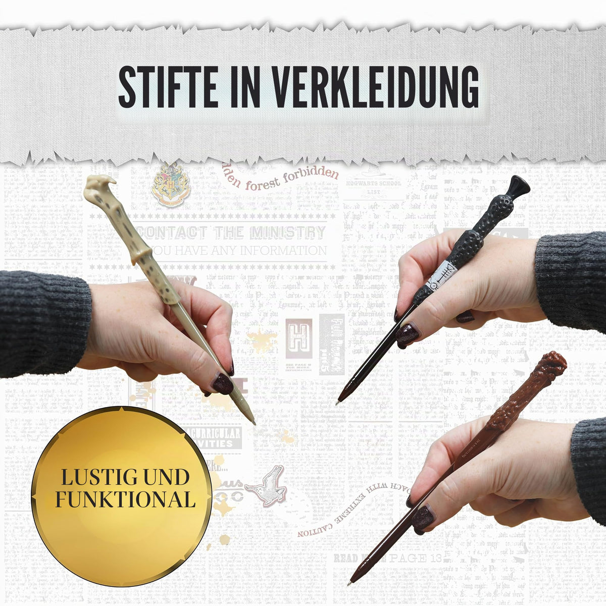 Harry Potter Zauberstab Stifte 4er/3er Set Harry Hermine Dumbledore Voldemort