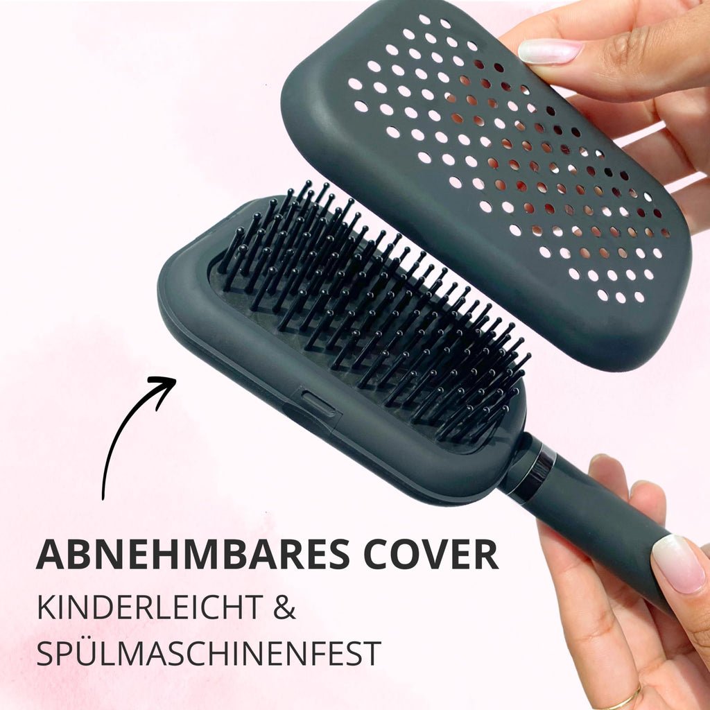 Bellody Haarbürste Selbstreinigend Classic Black Nylonborsten Soft-Touch