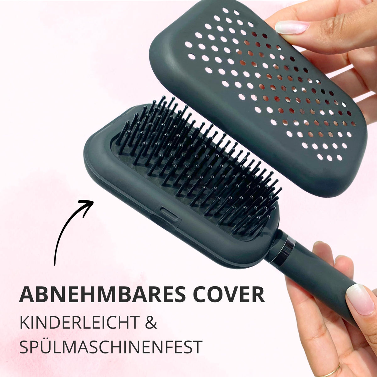 Bellody Haarbürste Selbstreinigend Classic Black Nylonborsten Soft-Touch