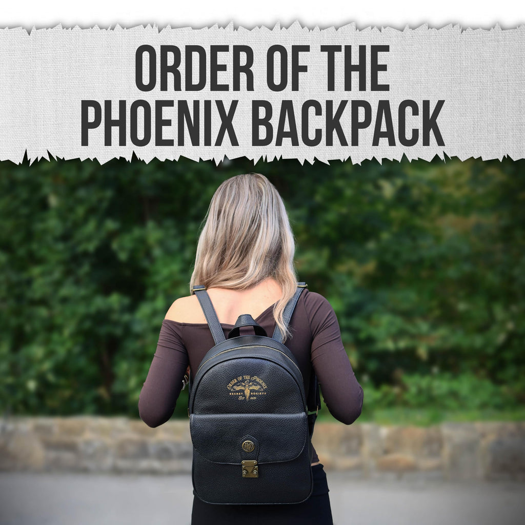Harry Potter Rucksack Orden des Phönix Schwarz Gold Lederoptik Fanartikel