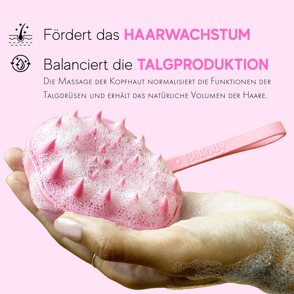 Bellody Kopfhaut Massagebürste Shampoo Bürste Scalp Massager mit Magnet