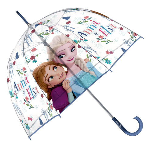 ARDITEX Frozen Kinder Regenschirm Transparent 67 cm Eiskönigin Bubble Schirm