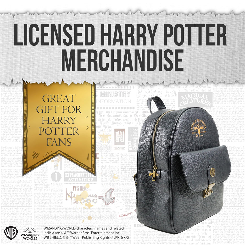 Harry Potter Rucksack Orden des Phönix Schwarz Gold Lederoptik Fanartikel