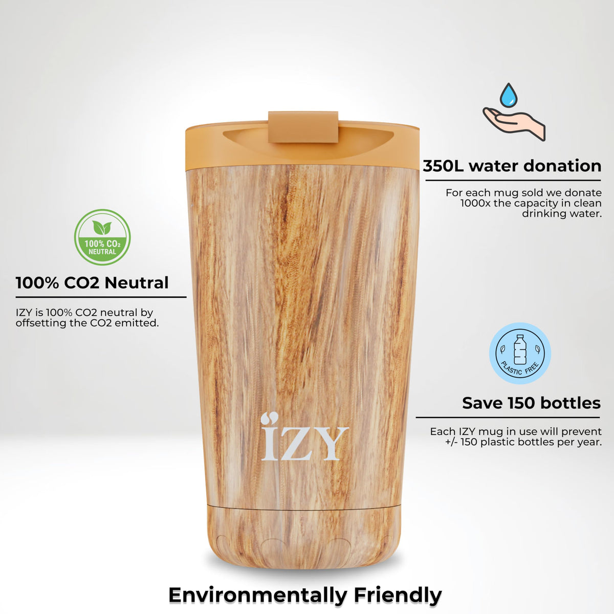 IZY Thermobecher - Kaffeebecher to Go 350ml - Thermoskanne für unterwegs - Becher mit Deckel - Teetasse aus Edelstahl - BPA-frei