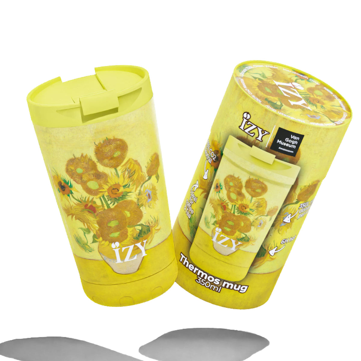IZY Thermobecher - Kaffeebecher to Go 350ml - Thermoskanne für unterwegs - Becher mit Deckel - Teetasse aus Edelstahl - BPA-frei