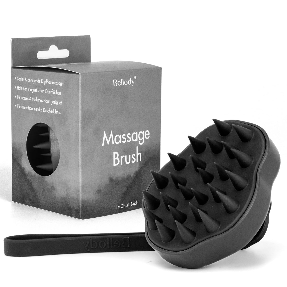 Bellody Kopfhaut Massagebürste Shampoo Bürste Scalp Massager mit Magnet
