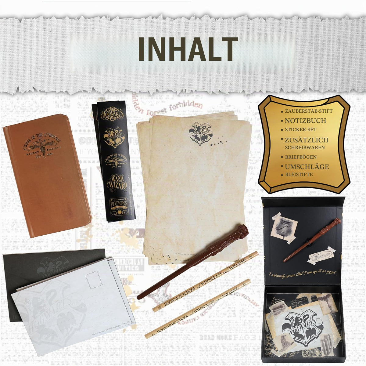 Harry Potter Geschenkbox Karte des Rumtreibers Schreibset Notizbuch Briefset