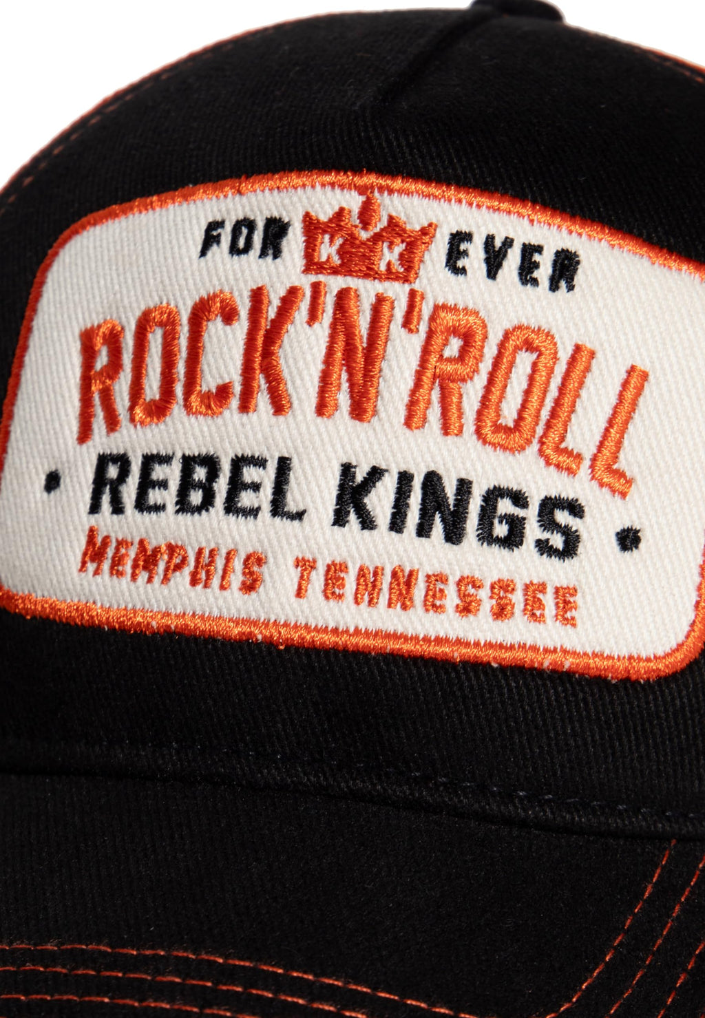 King Kerosin Herren Trucker Cap Mit Mesh-Netz Baseball Cap Kappe Baseballkappe Basecap Verstellbar Snapback 50S Retro Vintage Rockabilly Headwear Motorcycle Rockwear Meshcap Forever Rock'n'roll