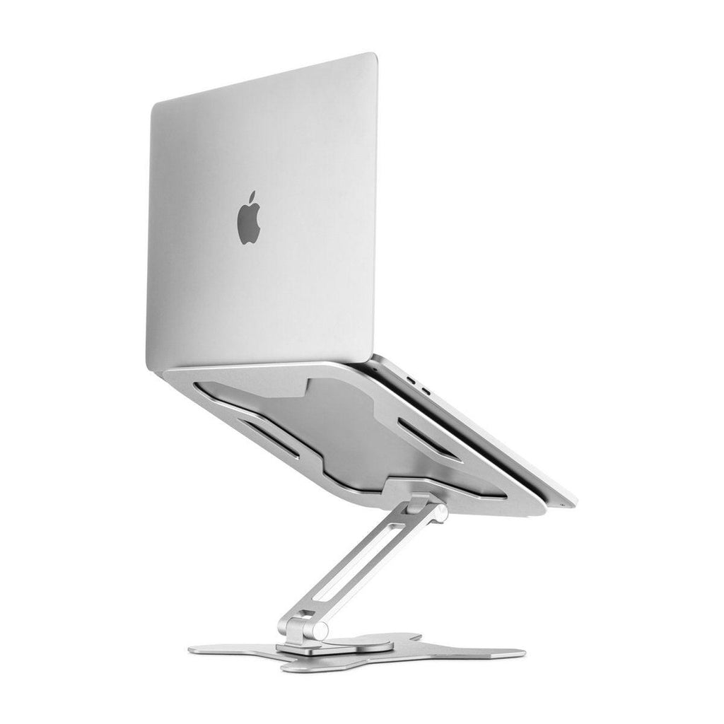 Drehbarer Laptopständer 360° – höhenverstellbarer Aluminium Laptophalter, faltbar & ergonomisch, für 11–16 Zoll Laptops, Grau.