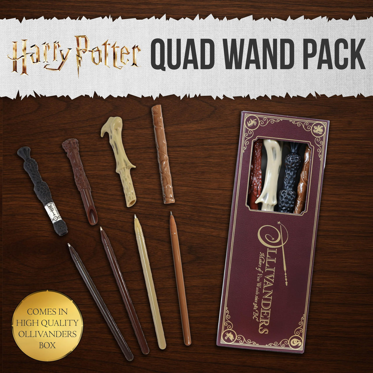 Harry Potter Zauberstab Stifte 4er/3er Set Harry Hermine Dumbledore Voldemort