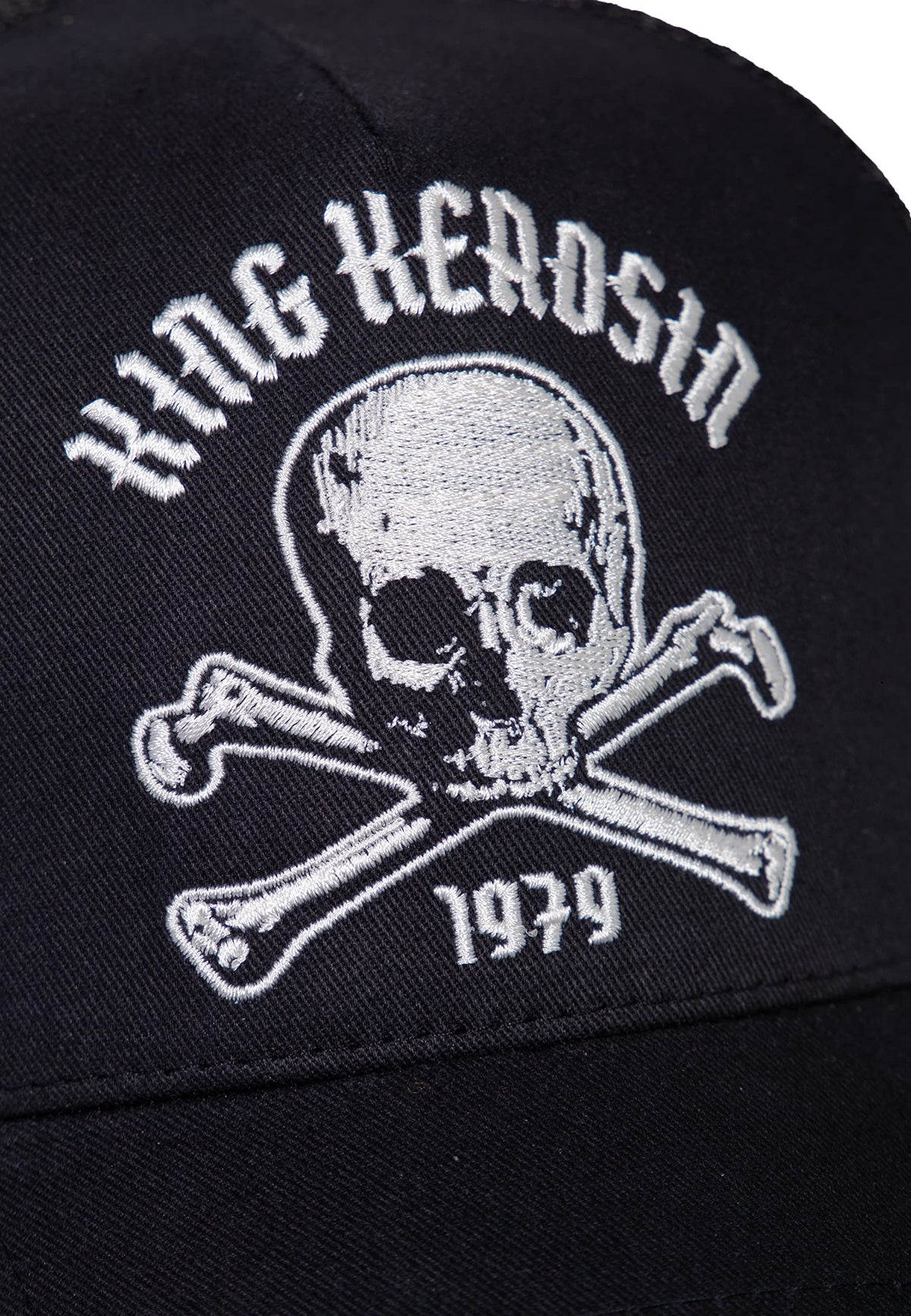 King Kerosin Herren Trucker Cap Frontstickerei Mesh Motorcycle Skull Totenkopf Snapback 1979