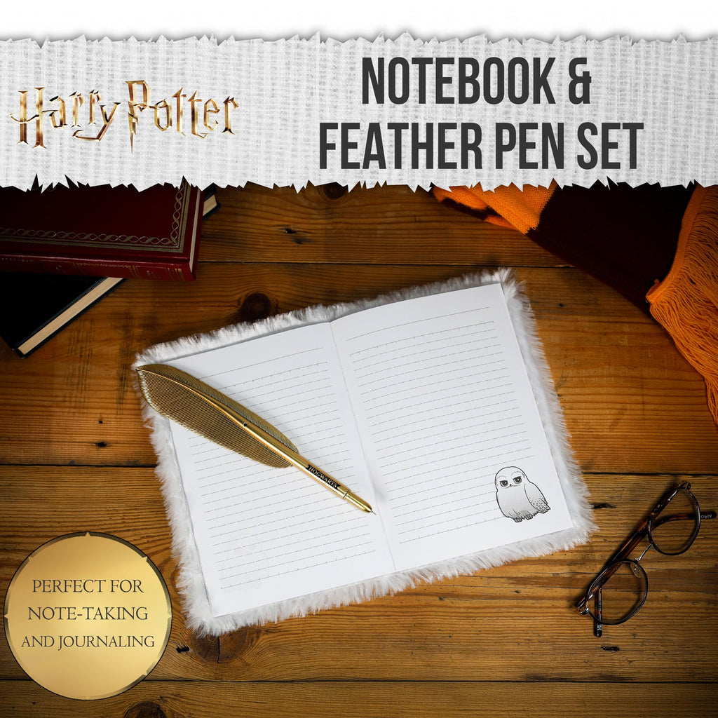 Harry Potter Hedwig Plüsch Notizbuch Set Eule Schreibwaren Geschenk Fanartikel