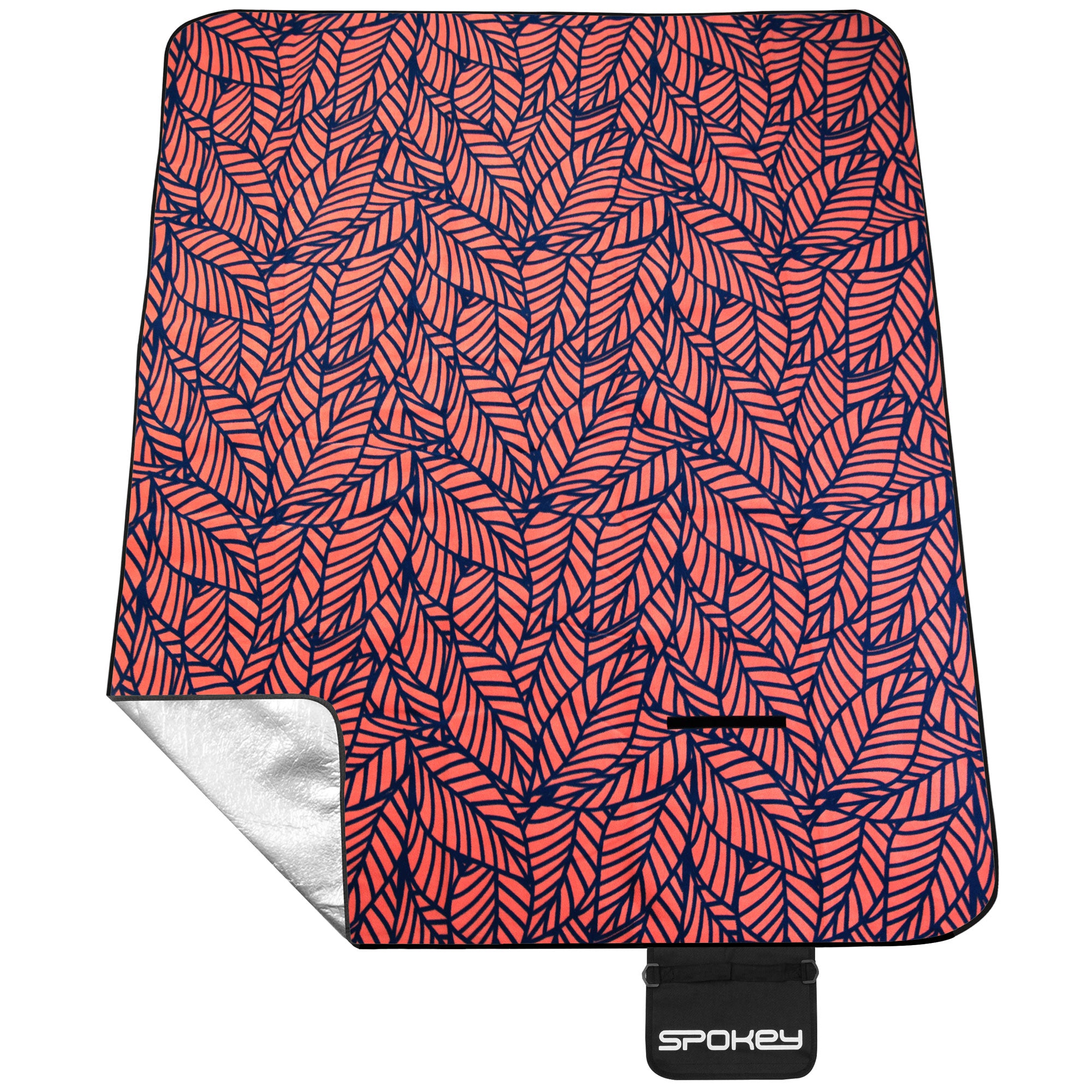 Spokey Picnic Leaf Picknickdecke 180 × 210 cm – große wasserabweisende Stranddecke mit Tragegurt
