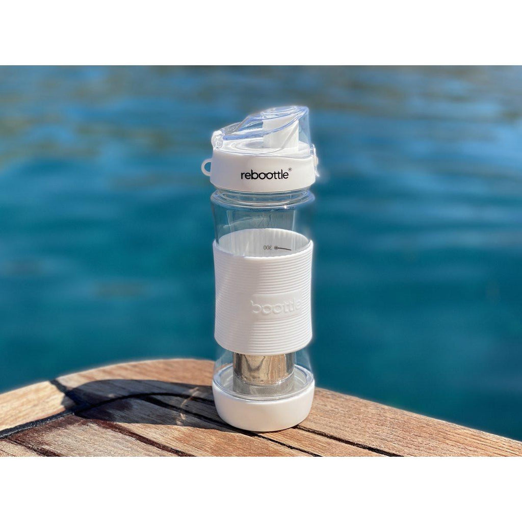 Tea Rebottle 450 ml – nachhaltige Trinkflasche mit Edelstahlfilter.