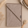 Petit Juul Badeumhang Taupe – weicher Bambus-Frottee Umhang 75 × 75 cm