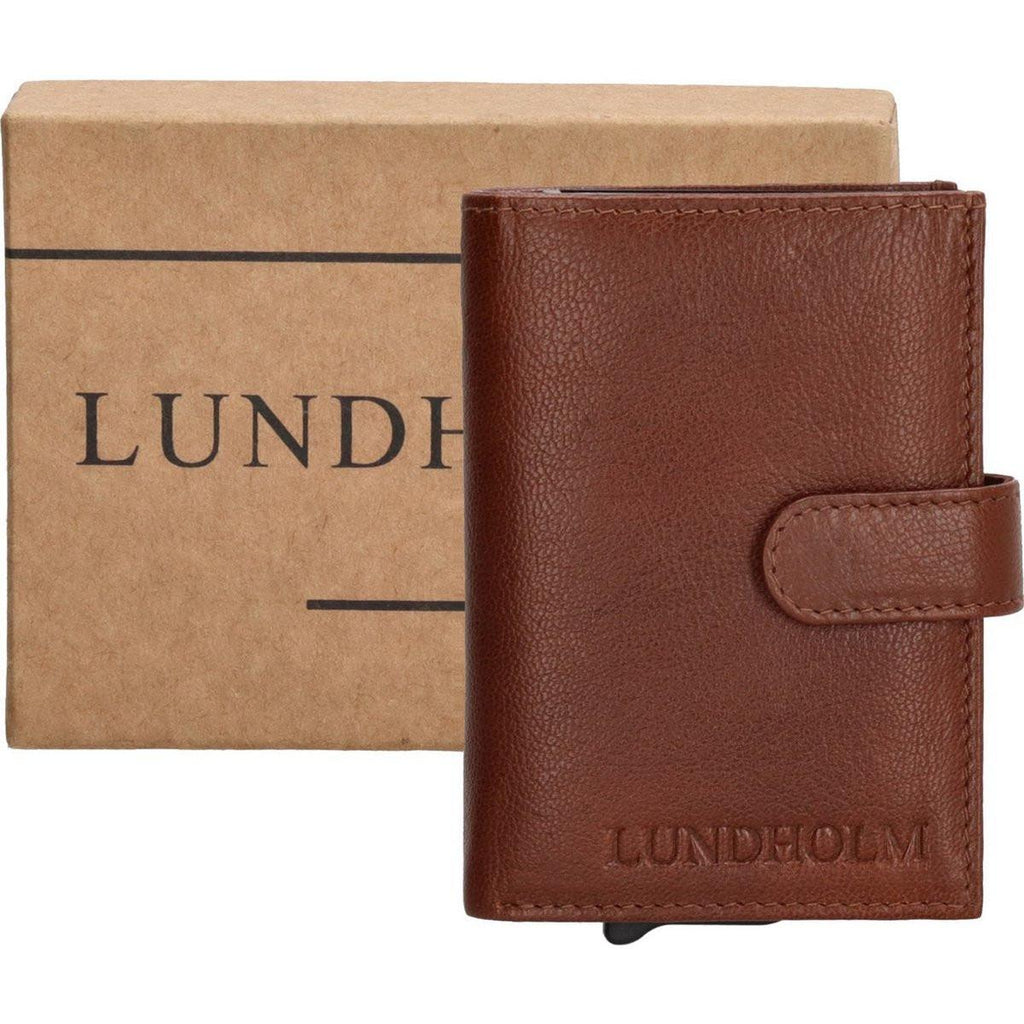 Lundholm Leder Kartenetui Herren Braun – RFID-Schutz