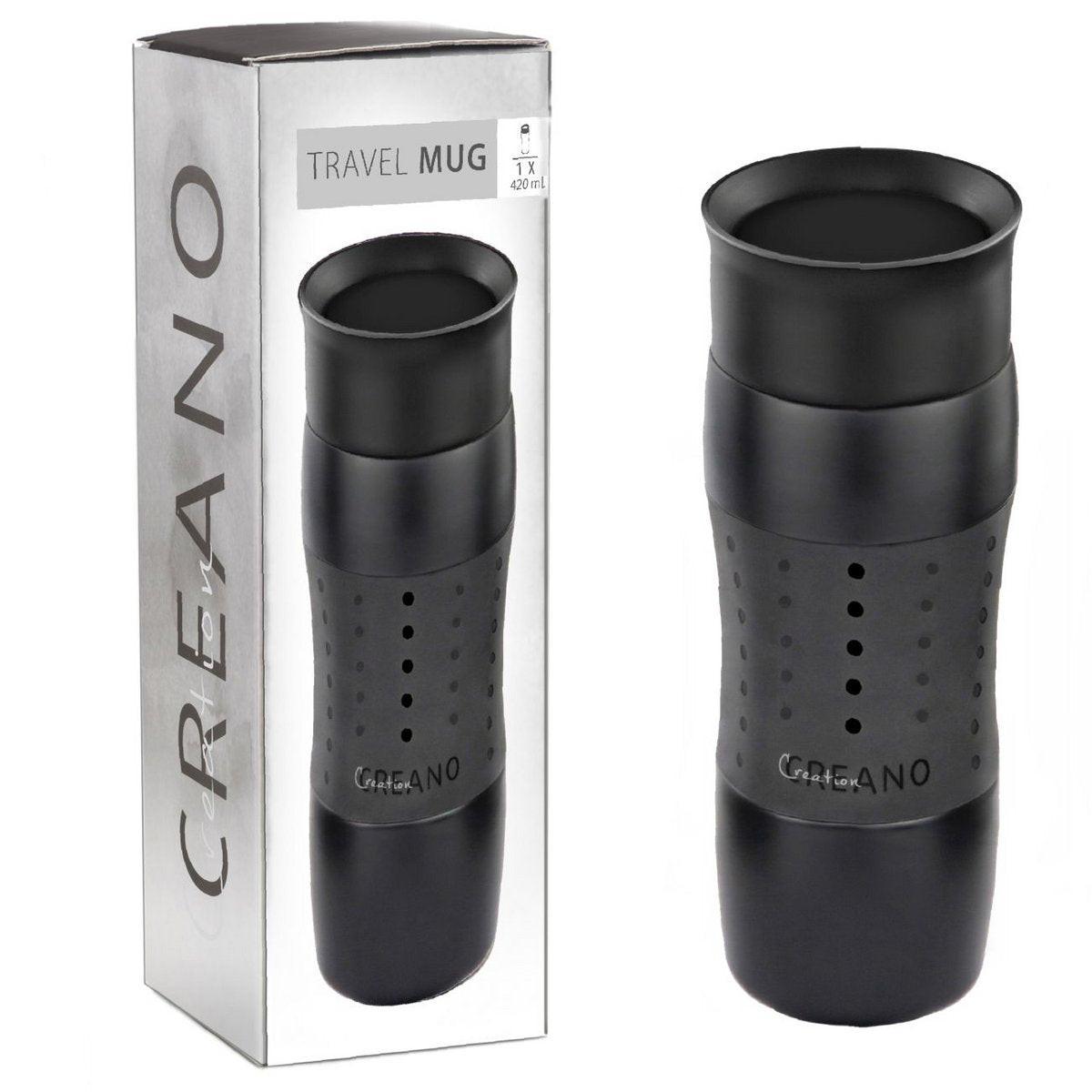 Creano Design Travel Mug 420 ml – auslaufsicherer Thermobecher aus Edelstahl.