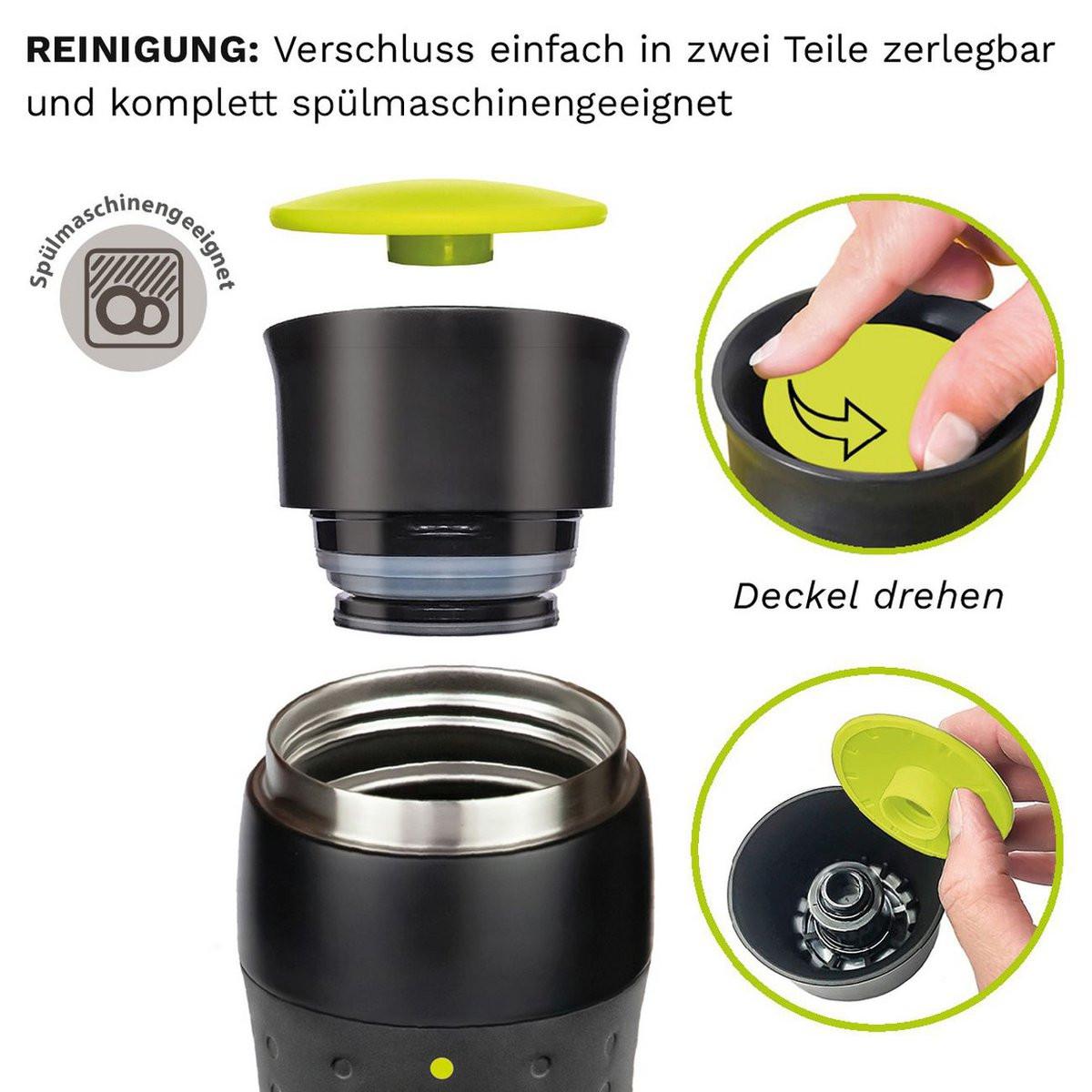 Creano Design Travel Mug 420 ml – auslaufsicherer Thermobecher aus Edelstahl.
