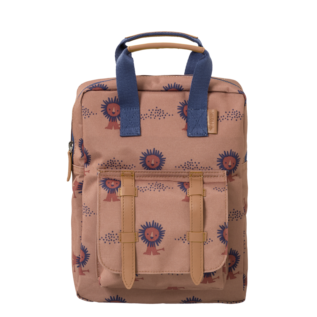 Fresk Kinder-Rucksack Löwe – leichter wasserabweisender Kindergartenrucksack aus recyceltem PET, 28 x 21 x 8 cm