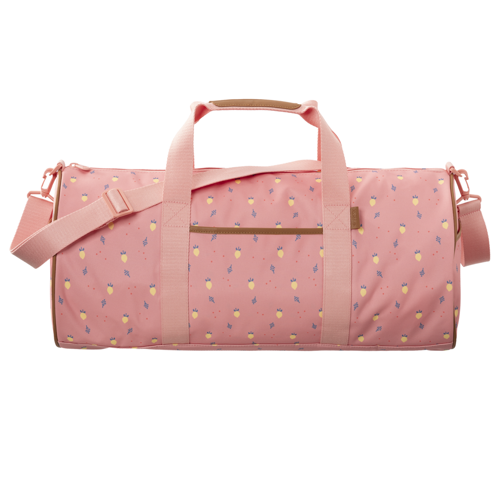 Fresk Weekender Große Sommerfrucht – geräumige Reisetasche aus recyceltem PET, mit Schultergurt, 55 x 26 x 26 cm.