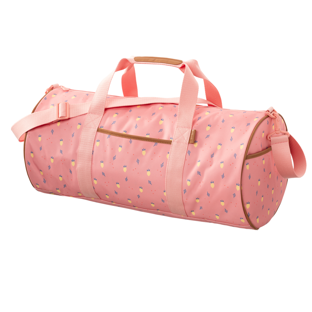Fresk Weekender Große Sommerfrucht – geräumige Reisetasche aus recyceltem PET, mit Schultergurt, 55 x 26 x 26 cm.