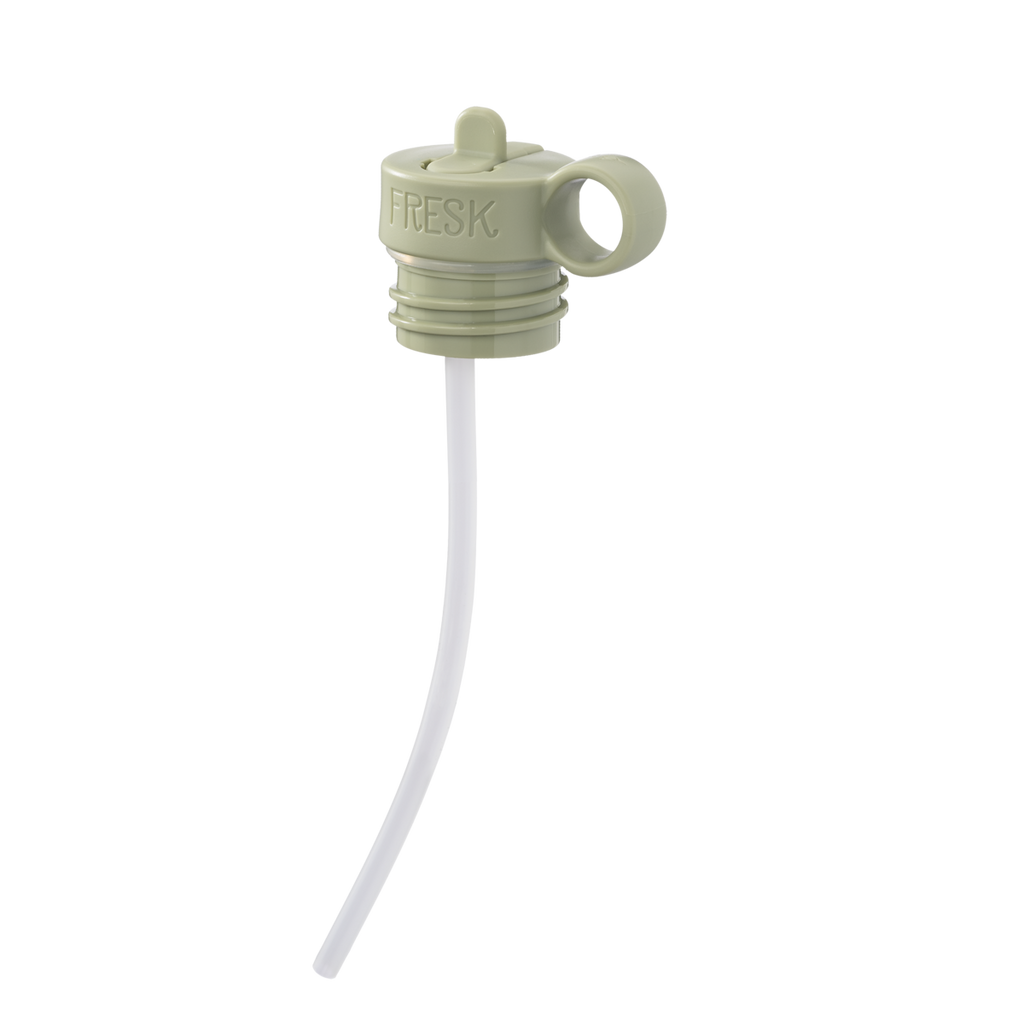 Fresk Thermosflasche Kinder 350 ml Krokodil – doppelwandige Edelstahl-Trinkflasche mit 2 Verschlüssen, Strohhalm & Reinigungsbürste, BPA-frei