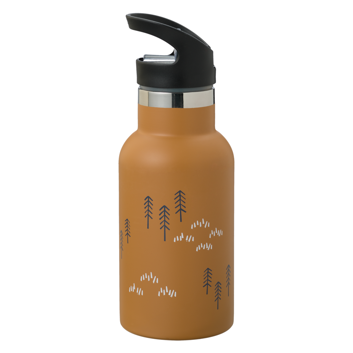 Fresk Thermosflasche Kinder 350 ml – doppelwandige Edelstahl-Trinkflasche mit 2 Verschlüssen, Strohhalm & Reinigungsbürste, BPA-frei.
