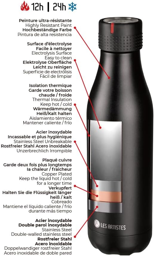 LAP Thermosflasche 500 ml Metal Texture – Soft-Touch Isolierflasche.