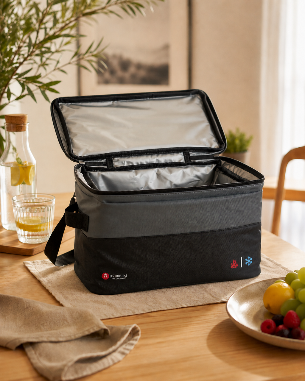 LAP Split Kühltasche L Grau & Schwarz – praktische Isoliertasche mit Henkel.
