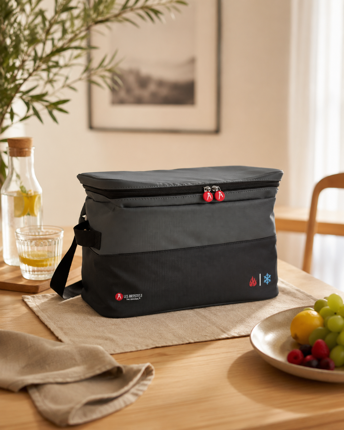 LAP Split Kühltasche L Grau & Schwarz – praktische Isoliertasche mit Henkel.