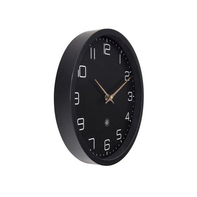 nXt ECO Wanduhr 30 cm Schwarz – moderne minimalistische Uhr.