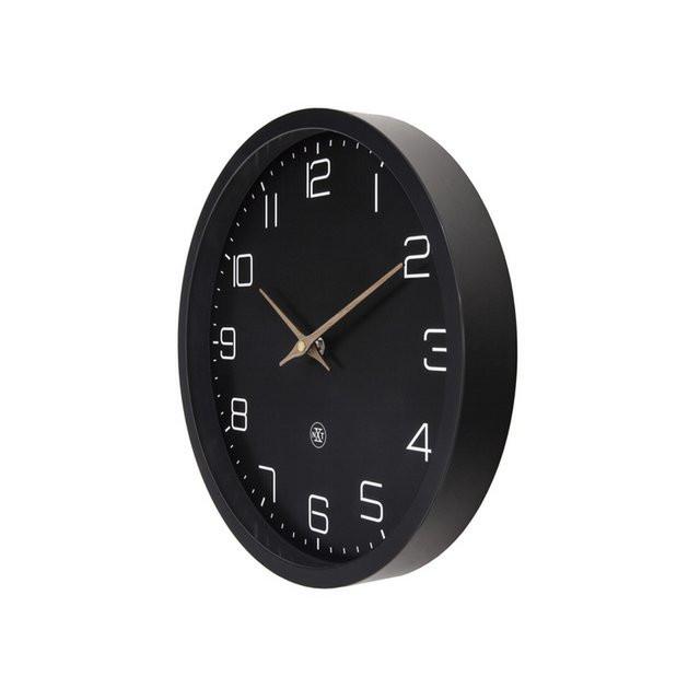 nXt ECO Wanduhr 30 cm Schwarz – moderne minimalistische Uhr.