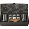 The Connoisseur's Set – Signature Whiskey Glass Edition mit Whiskysteinen.