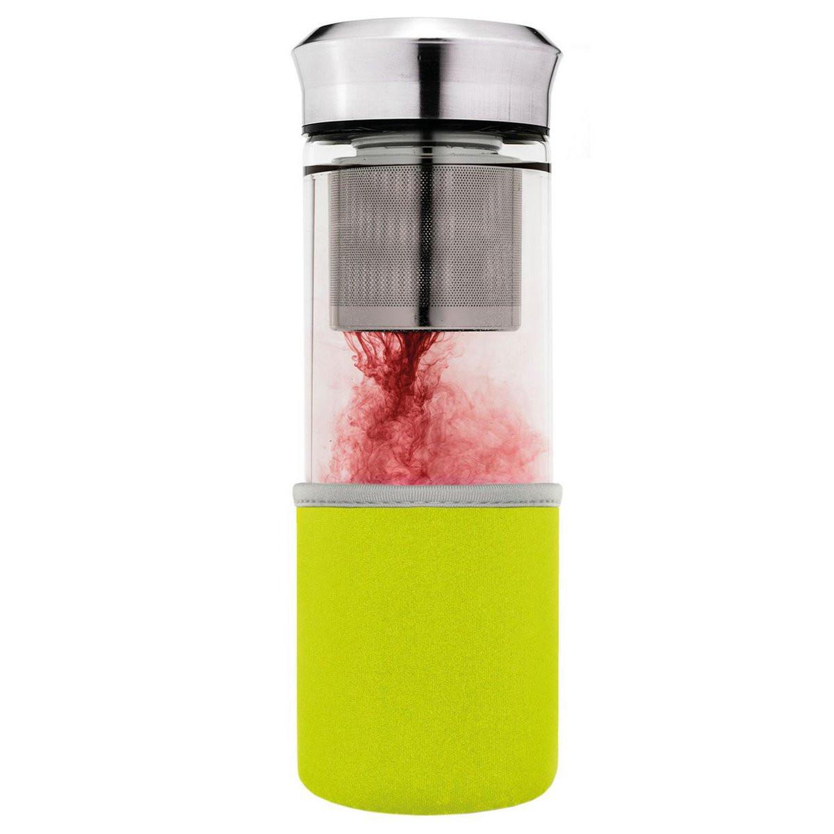 Creano Teamaker Grün 400 ml – To-Go Teebereiter mit Edelstahlsieb & Neoprenhülle.