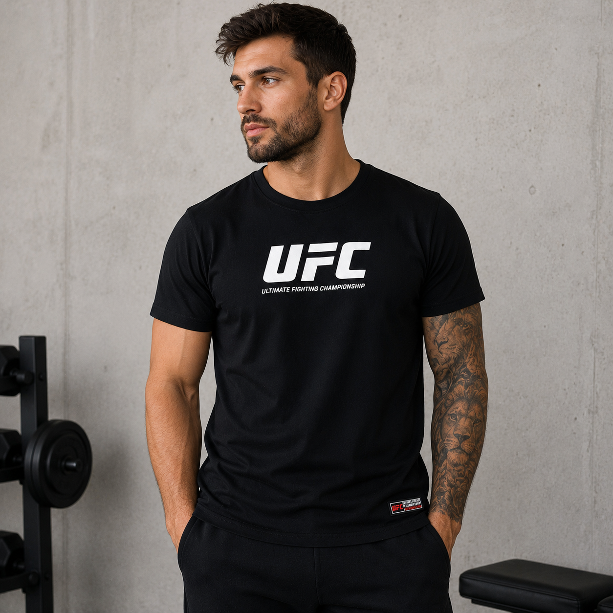 Offizielles UFC T-Shirt Herren Schwarz – Kollektion 2025/2026