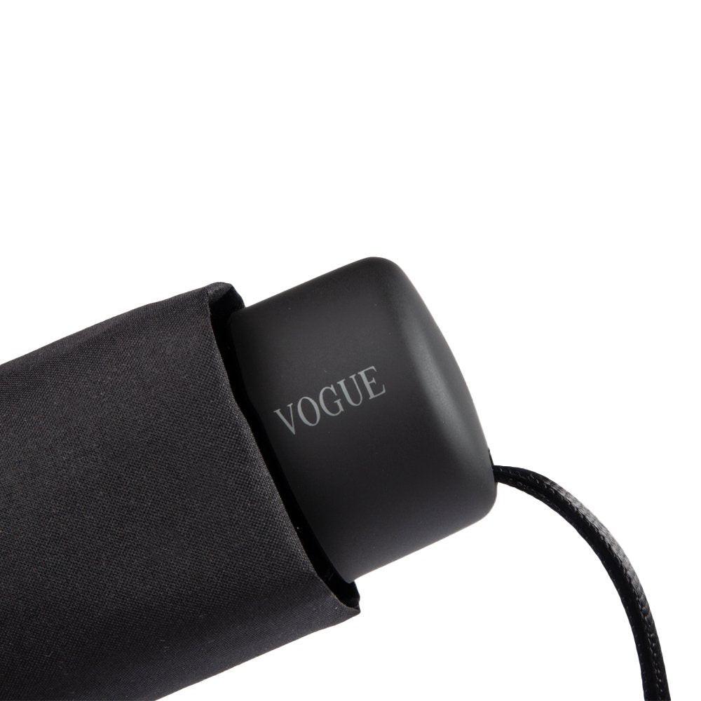 Vogue Mini Regenschirm Schwarz – kompakter Taschenschirm windgeschützt.