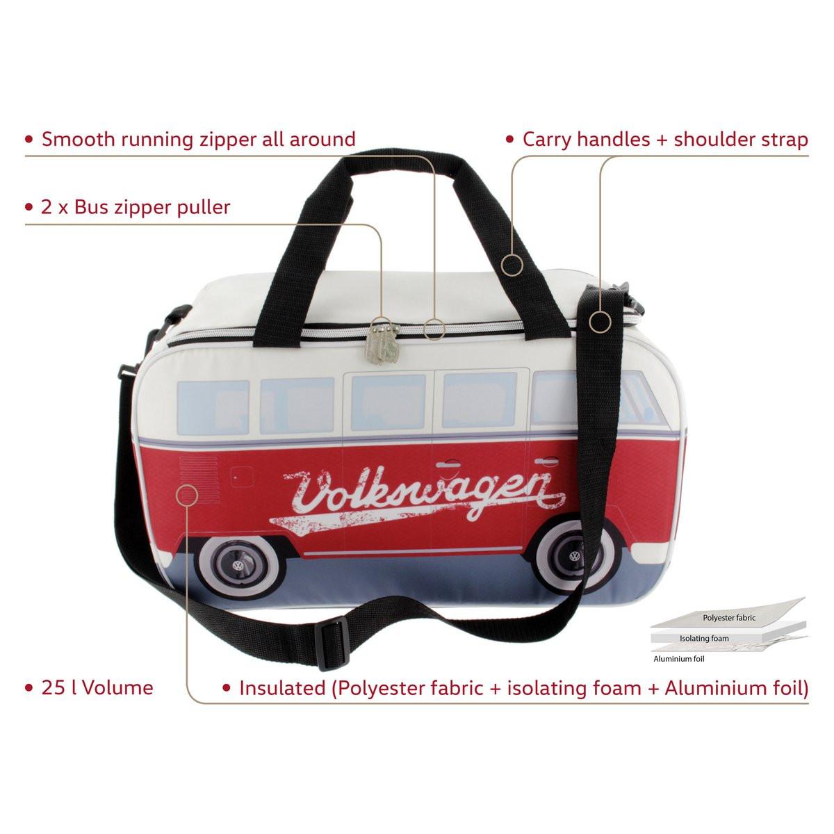 BRISA VW Collection Volkswagen T1 Bus Kühltasche 25 L – offiziell lizenzierte Isoliertasche