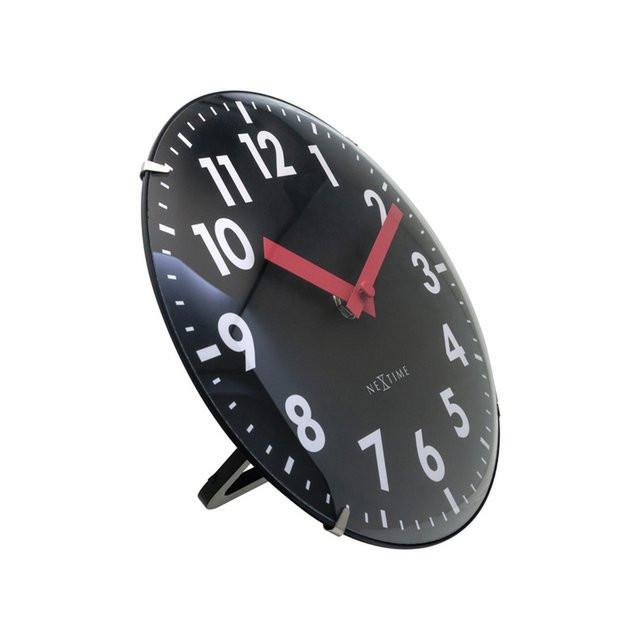 NeXtime Duomo Mini Tischuhr 20 cm Schwarz – klassische Uhr mit roten Zeigern.