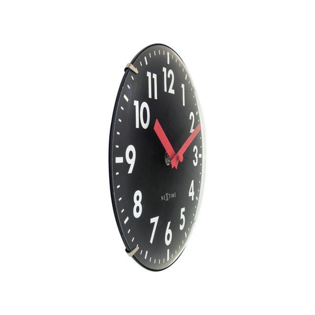 NeXtime Duomo Mini Tischuhr 20 cm Schwarz – klassische Uhr mit roten Zeigern.