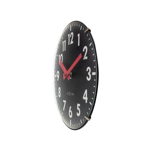 NeXtime Duomo Mini Tischuhr 20 cm Schwarz – klassische Uhr mit roten Zeigern.