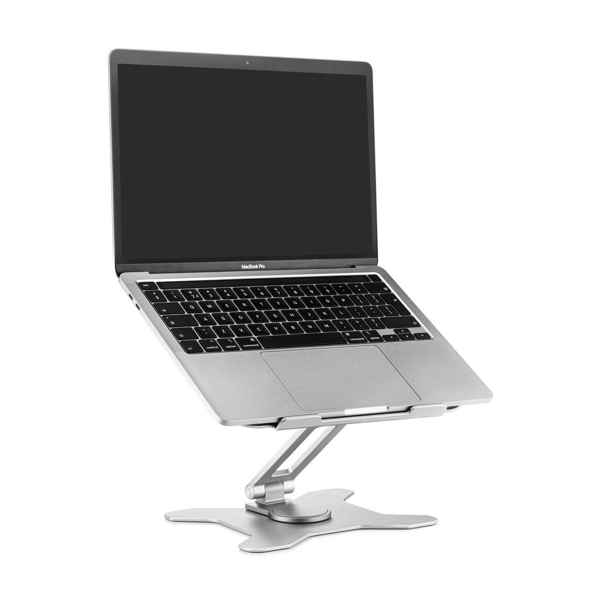 Drehbarer Laptopständer 360° – höhenverstellbarer Aluminium Laptophalter, faltbar & ergonomisch, für 11–16 Zoll Laptops, Grau.