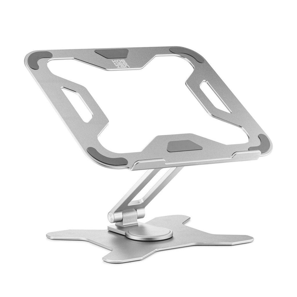 Drehbarer Laptopständer 360° – höhenverstellbarer Aluminium Laptophalter, faltbar & ergonomisch, für 11–16 Zoll Laptops, Grau.