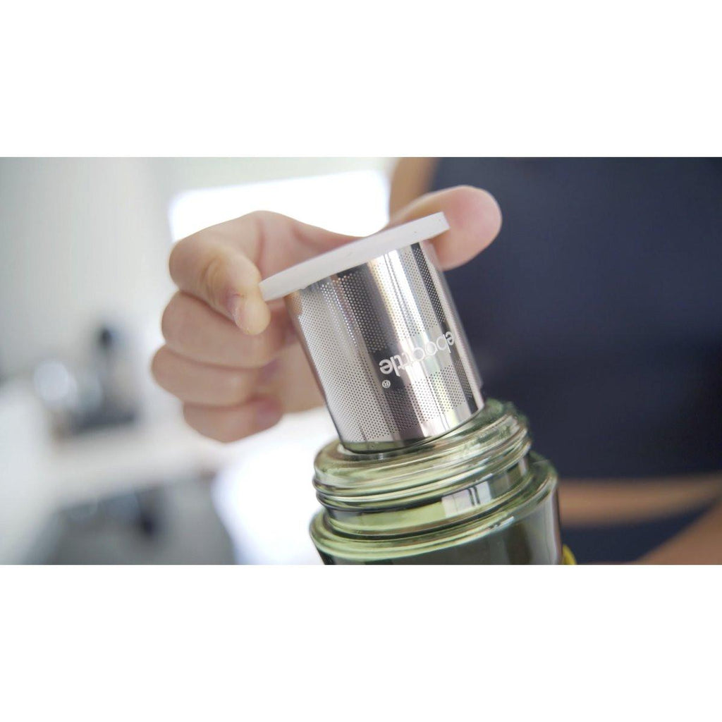 Tea Rebottle 450 ml – nachhaltige Trinkflasche mit Edelstahlfilter.